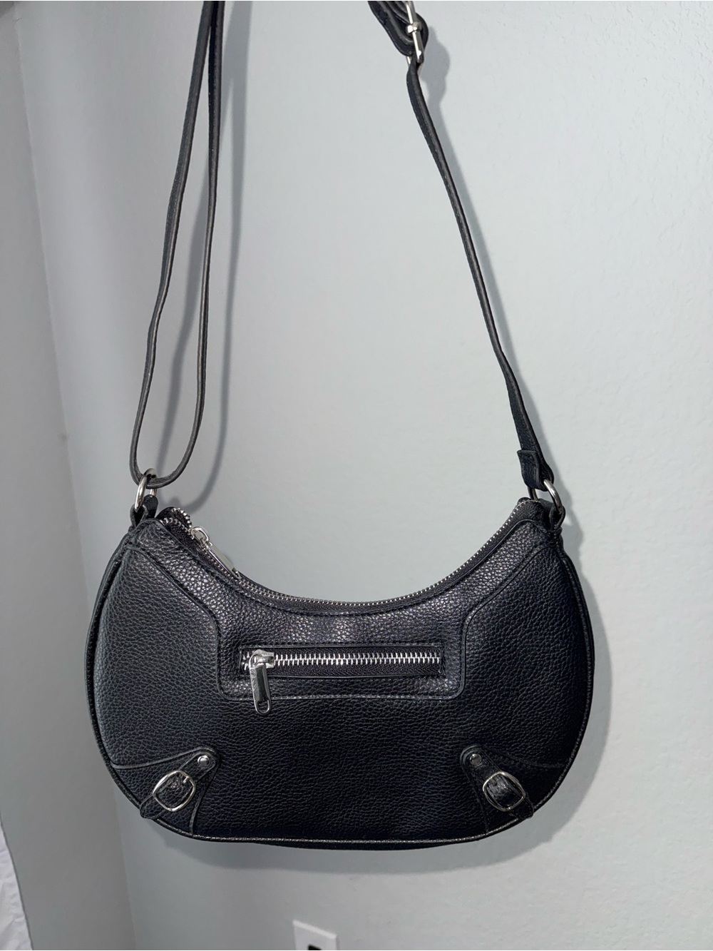 Classic Black Crescent Shoulder Bag